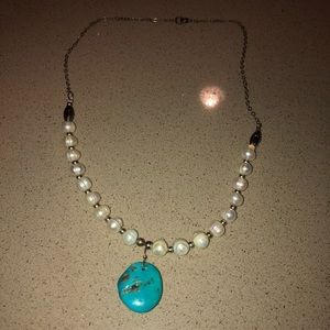 Authentic turquoise and pearl necklace